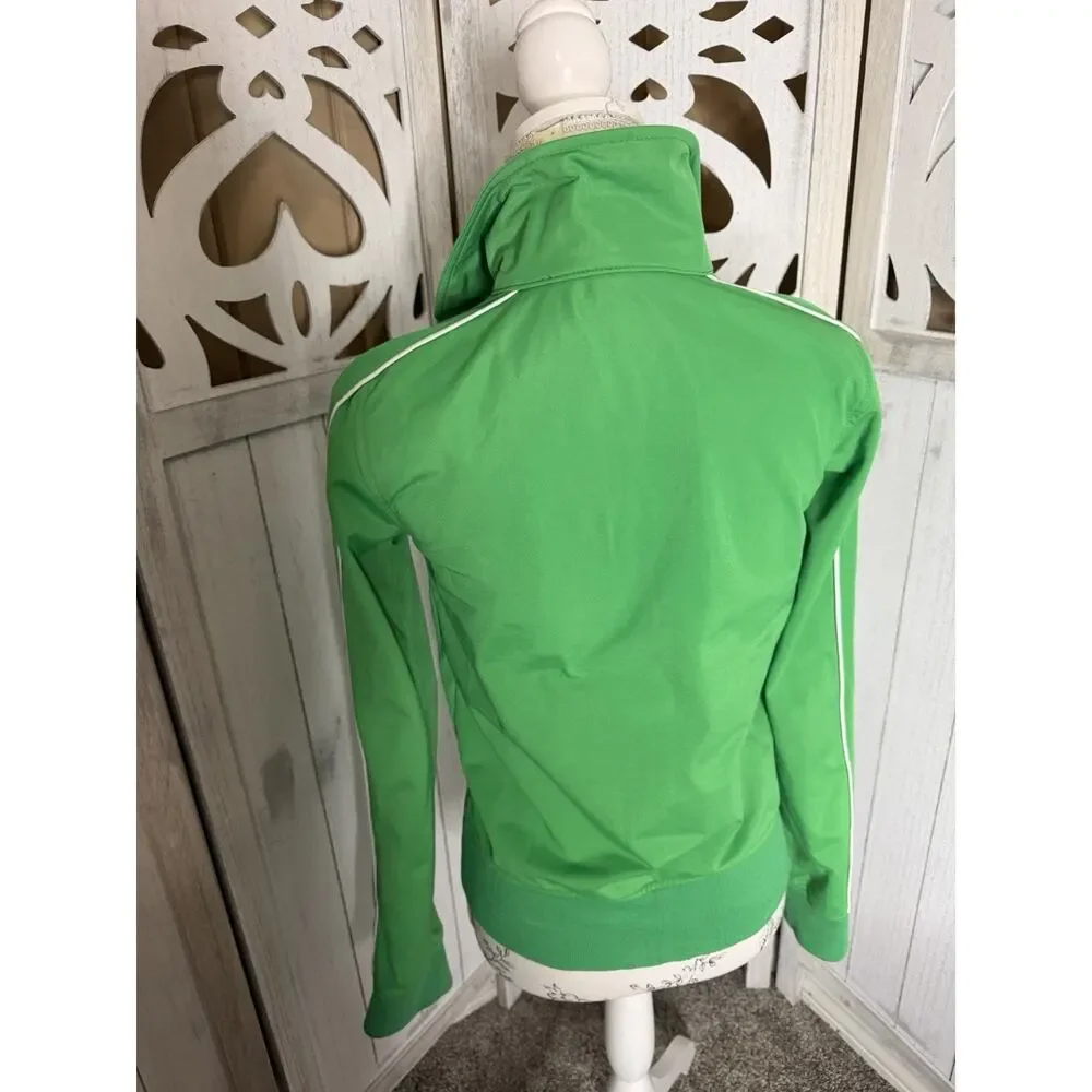 Y2K O’Neill Surfer Skate Zip Up Track Jacket Size Junior Large Bright Green VTG
